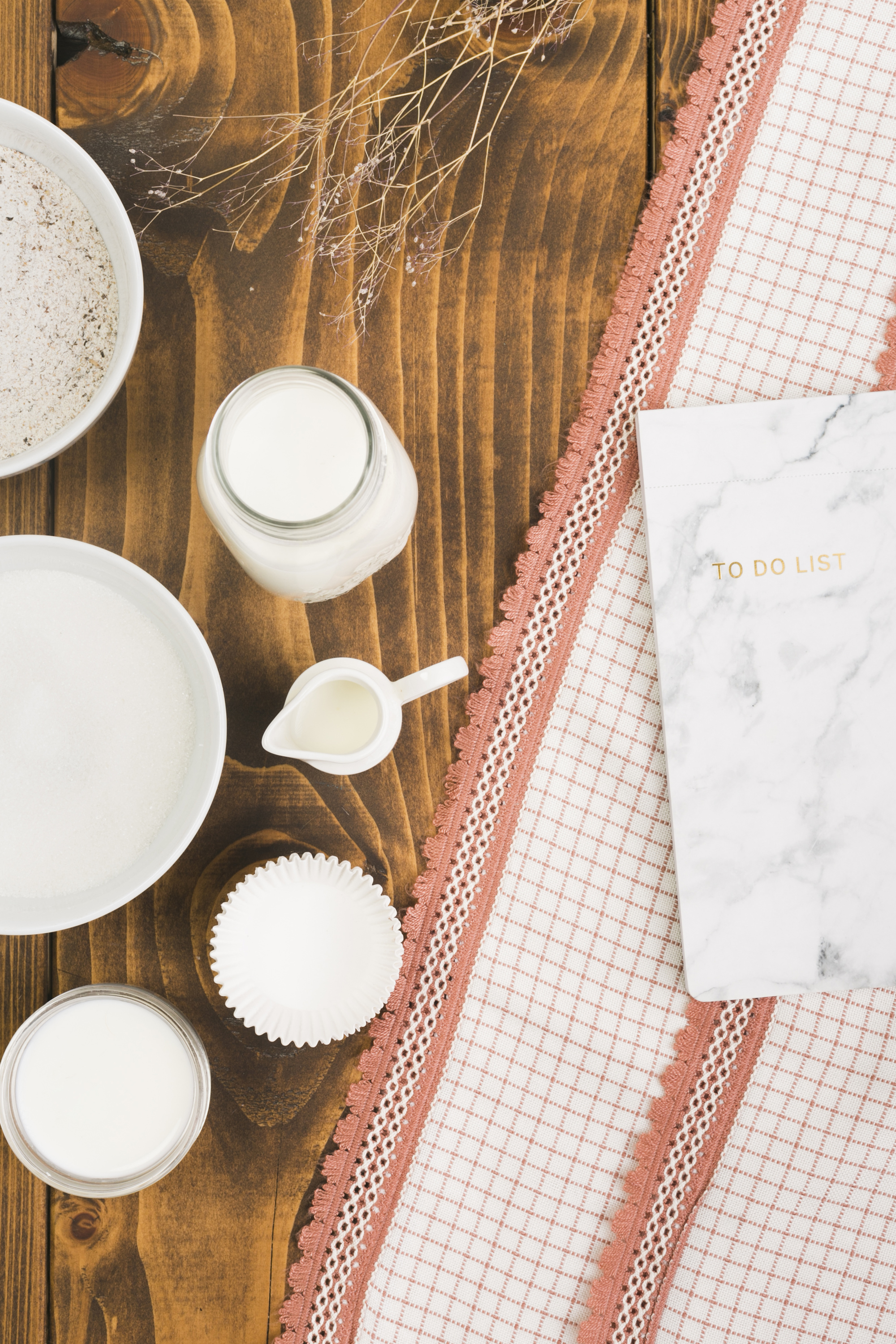 Styled package flatlay with menu cards
